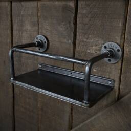 Industrial Wine Rack - Wall Mounted Bar Drinks Cabinet Industrial Metal Shelf - thumbnail 4