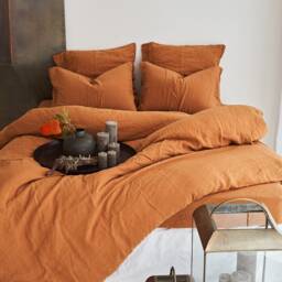5-Piece Linen Bedding Set Soft Wrinkled Texture, King/Queen Sizes - thumbnail 3