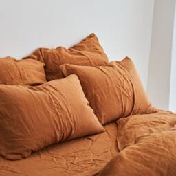 5-Piece Linen Bedding Set Soft Wrinkled Texture, King/Queen Sizes - thumbnail 2