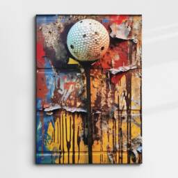 Golf Tee Sports Graffiti Abstract Modern Oil Painting Wall Art, Framed Canvas Poster Print, Home Kitchen Office Room Decor, Gifts - thumbnail 3