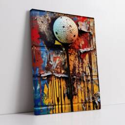 Golf Tee Sports Graffiti Abstract Modern Oil Painting Wall Art, Framed Canvas Poster Print, Home Kitchen Office Room Decor, Gifts - thumbnail 2