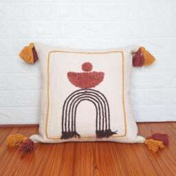 Scandi Cushion, Abstract Tufted Square Textured Cream Cushion Cover 45 X 45, Bohemian UK - thumbnail 1