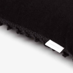 Crochet Dotted Pillow . Dramatic Black - Cushion Throw Case Decorative Accent Cover - thumbnail 3