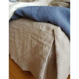 stonewashed Linen Bed Skirt Box Pleated Dust Ruffle - thumbnail 3