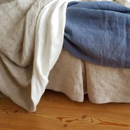 stonewashed Linen Bed Skirt Box Pleated Dust Ruffle