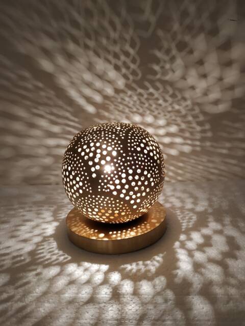 Handmade Brass Moroccan Table Lamp Moorish Mood Light - image 1