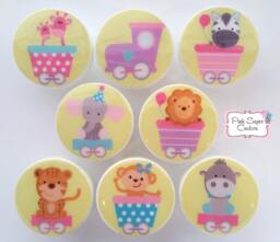 Choo Express Animal Train Jungle Safari Circus Knobs Girls M2M Bedding Kids Nursery Drawer Pulls ... Elephant Bear Zebra Lion