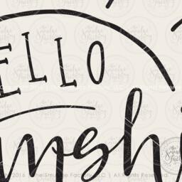 Hello Sunshine Print, Hand Lettered Wall Art - Digital Download - thumbnail 3