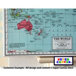 Map Of The World Framed Office Man Cave Picture Wall Art Canvas Print Dad Grandad Husband Son Birthday Fathers Day Gift For Him - thumbnail 3
