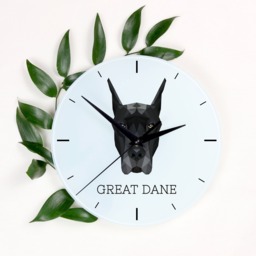 A Clock With A Great Dane Dog. New Collection The Geometric Dog