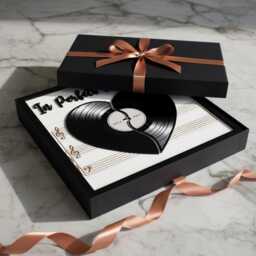 Music Theme Wall Art Record Heart Sign in Perfect Harmony Decor Gift For Couple Musician Room Sheet Framed Wood Plaque - thumbnail 4