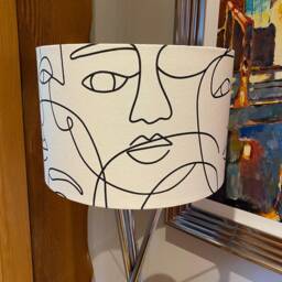 Handmade Lampshade in Textile Francais Face To Abstract Print Fabric, Various Sizes Available, Ceiling Or Table/Floor Lamp Option - thumbnail 2