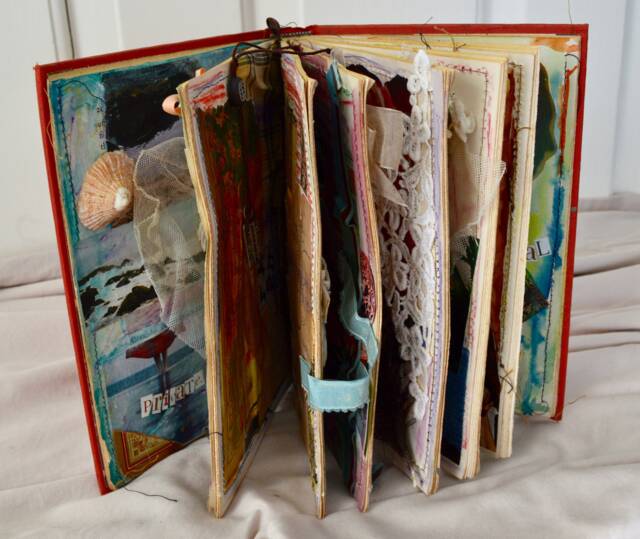 Altered Book Sculpture in Mixed Media, Original Collage Art - image 1