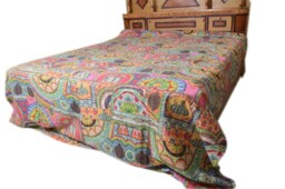 Super Special Vintage Kantha Baby Quilt, Kantha, Blanket, Recycled Handmade Baby Quilt - thumbnail 1