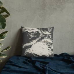 Abstract Throw Pillow. 18x18 Pillow Case. Marble Effect Cushion Cover. Bohemian Sofa Modern Cushion. Decorative - thumbnail 4