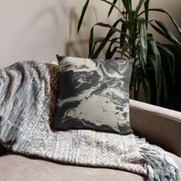 Abstract Throw Pillow. 18x18 Pillow Case. Marble Effect Cushion Cover. Bohemian Sofa Modern Cushion. Decorative - thumbnail 3