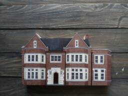 Hand Painted Wooden House Portrait Personalized Miniature Home - thumbnail 1