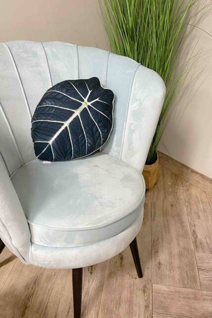 Alocasia Black Velvet Leaf Pillow, Unique Plant Decor - image 1