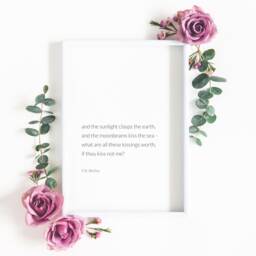 And The Sunlight Clasps Earth - Romantic Quote Print Love's Philosophy Poem P. B. Shelley Wall Art Unframed - thumbnail 1