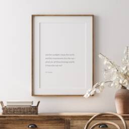 And The Sunlight Clasps Earth - Romantic Quote Print Love's Philosophy Poem P. B. Shelley Wall Art Unframed - thumbnail 3