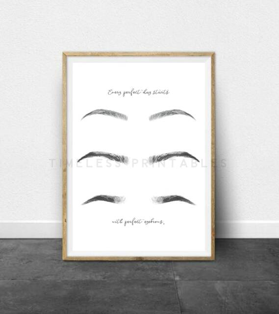 Eyebrows Salon Print - Perfect Quote, Brow Wall Art - Digital Download - image 1