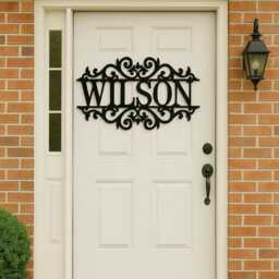 Personalized Metal Family Name Sign, Laser Cut Monogram Wall Decor - thumbnail 2