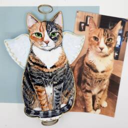 Custom Cat Christmas Tree Topper Hand-Painted Pet Memorial Gift