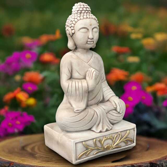 Large Buddha Sculpture Outdoor Meditation Figure Stone Ornament Japanese Decoration Zen Garden Decor Lover Gift - image 1