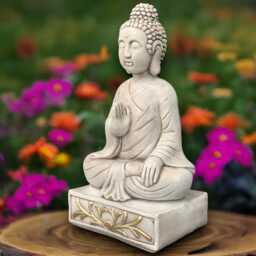 Large Buddha Sculpture Outdoor Meditation Figure Stone Ornament Japanese Decoration Zen Garden Decor Lover Gift - thumbnail 2
