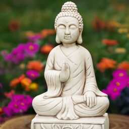 Large Buddha Sculpture Outdoor Meditation Figure Stone Ornament Japanese Decoration Zen Garden Decor Lover Gift - thumbnail 3