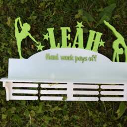 Personalized Gymnastics Medal Holder Trophy Shelf ??ustom Display Gift For Wood Hanger Sport Wall Rack - thumbnail 3