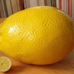 Giant Ceramic Lemon Sculpture - Handmade Realistic Fruit Decor - 15.7 X 11.8 11.8 - thumbnail 2