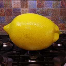 Giant Ceramic Lemon Sculpture - Handmade Realistic Fruit Decor - 15.7 X 11.8 11.8 - thumbnail 4