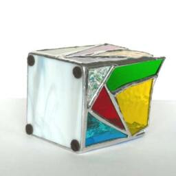 Multi-Colored Stained Glass Candle Holder - thumbnail 4