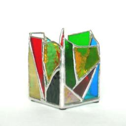 Multi-Colored Stained Glass Candle Holder - thumbnail 3
