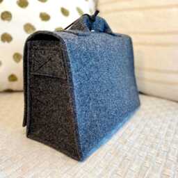 Children's Doctor's Kit, Bag, Medical Travel Pharmacy, First Aid Optional Name Tag + Additions, Dark Grey Wool Felt - thumbnail 3