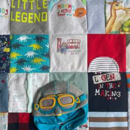 Single Bed Baby Clothes Quilt & Cushion Bundle - Memory Keepsake - thumbnail 3