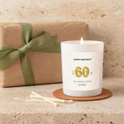 Personalised 60Th Birthday Candle For Her, Custom Milestone Gift Friend, Soy Wax - thumbnail 4