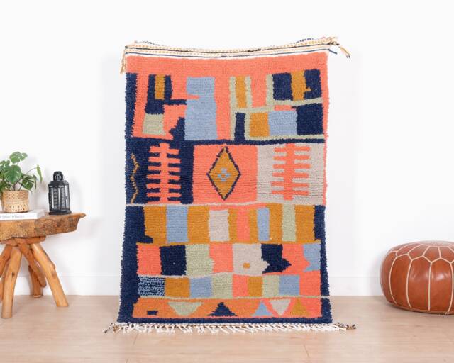 Wool Beni Ourain Rug, Moroccan Rug 3x5 Ft, Authentic Handmade Berber Carpet, Genuine Rug, Area Tapis Berbere, Teppich - image 1