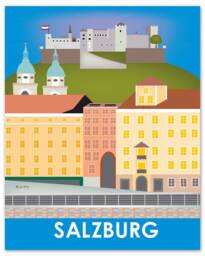 Salzburg Print, Vertical Skyline Art, Austria Map, Poster, Wall Art Style - E8-O-Salz - thumbnail 1
