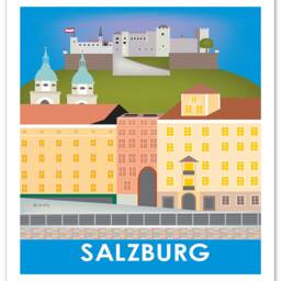 Salzburg Print, Vertical Skyline Art, Austria Map, Poster, Wall Art Style - E8-O-Salz - thumbnail 3