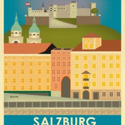 Salzburg Print, Vertical Skyline Art, Austria Map, Poster, Wall Art Style - E8-O-Salz - thumbnail 2