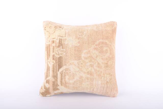 Handmade Turkish Kilim Pillow Cover Embroidered Wool Cushion - 18''x18'' - image 1