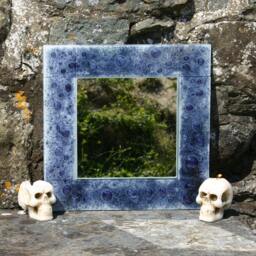 "Purple Bubbles A Fused ""Bubble' Glass Mirror Featuring Purple" - thumbnail 2