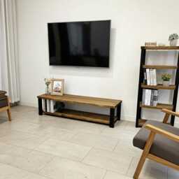 Rustic Reclaimed Wood Tv Stand Media Unit Handmade Living Room Furniture - thumbnail 2