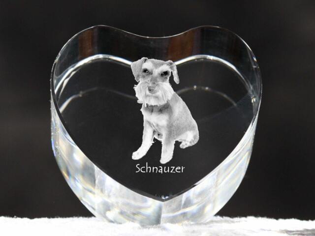 Schnauzer, Crystal Heart With Dog, Souvenir, Decoration, Limited Edition, Collection - image 1