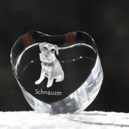 Schnauzer, Crystal Heart With Dog, Souvenir, Decoration, Limited Edition, Collection - thumbnail 2