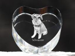 Schnauzer, Crystal Heart With Dog, Souvenir, Decoration, Limited Edition, Collection - thumbnail 1