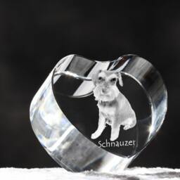 Schnauzer, Crystal Heart With Dog, Souvenir, Decoration, Limited Edition, Collection - thumbnail 3