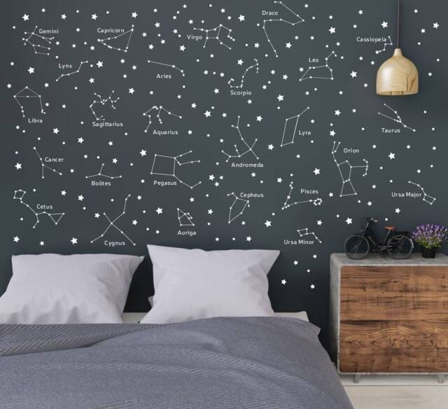 Sale Constellation Wall Decals, 25 Constellations, Starry Nursery Decor - image 1